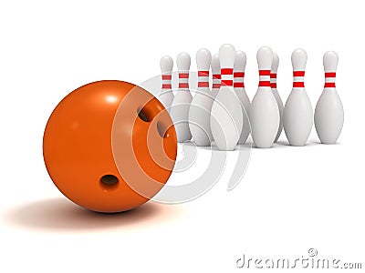 Ball and pin bowling Stock Photo
