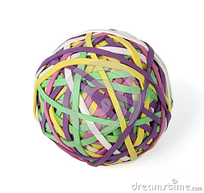 Ball of rubber bands Stock Photo