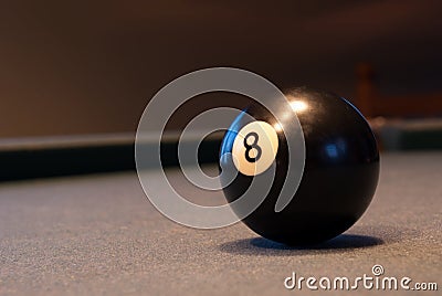 Ball 8 of snooker pool table game Stock Photo