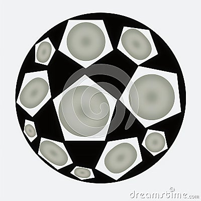 ball for soccer sketch with illusory pattern Stock Photo
