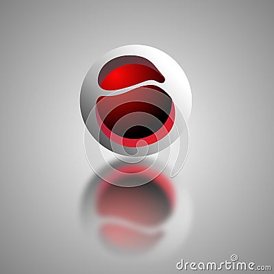 Ball Sphere Abstract Technology Red 3D Logo Icon Vector Illustration