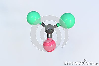 Carbonyl fluoride molecule. Isolated molecular model. 3D rendering Stock Photo