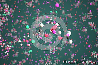 Dichlorvos molecule made with balls, conceptual molecular model. Chemical 3d rendering Stock Photo