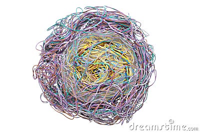 Ball of tangled wires Stock Photo