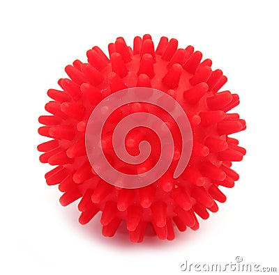 Ball toy red with pins Stock Photo