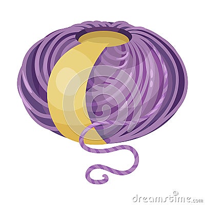 Ball of Wool or Crewel as Needlework Tool Vector Illustration Vector Illustration