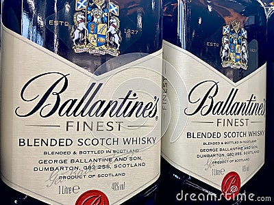 BALLANTINES FINEST SCOTCH WHISKY Editorial Stock Photo