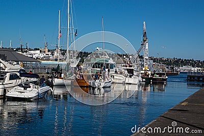 Ballard Lock Gates Open Editorial Stock Photo