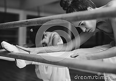 Ballerina Ballet Dance Practice Innocent Concept Stock Photo