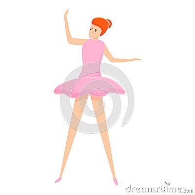 Ballerina dancer performance icon, cartoon style Vector Illustration