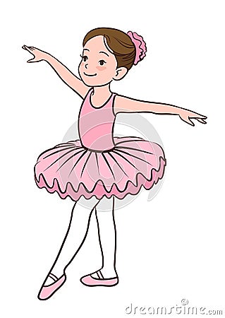 Ballerina Girl Vector Illustration