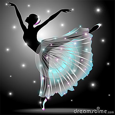 Ballerina Graceful Classical Dancer Performance Vector Illustration