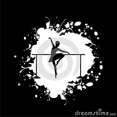 Ballerina icon isolated on dark background Vector Illustration