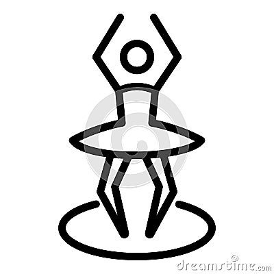 Ballerina icon, outline style Vector Illustration