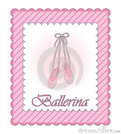 Ballerina pink card Vector Illustration