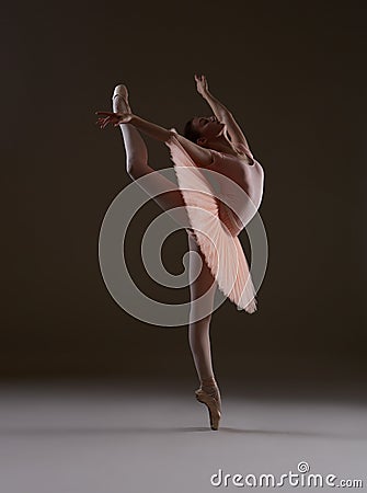 Ballerina in the pose `Swallow` Stock Photo