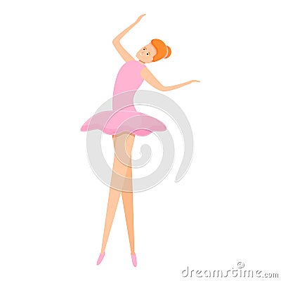 Ballerina practice icon, cartoon style Vector Illustration