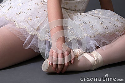 Ballerina Resting In Colour Stock Photo