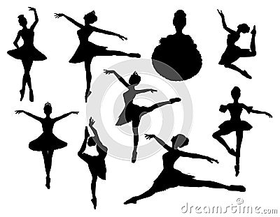 Ballerina silhouettes Vector Illustration