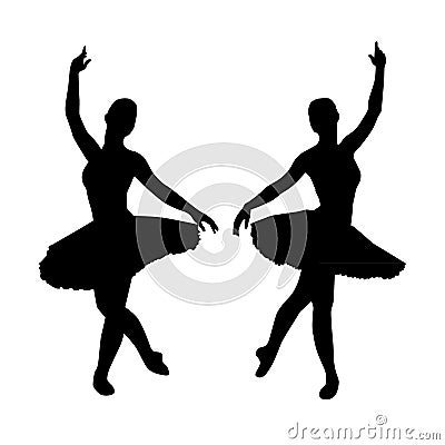 Ballerina silhouettes Vector Illustration