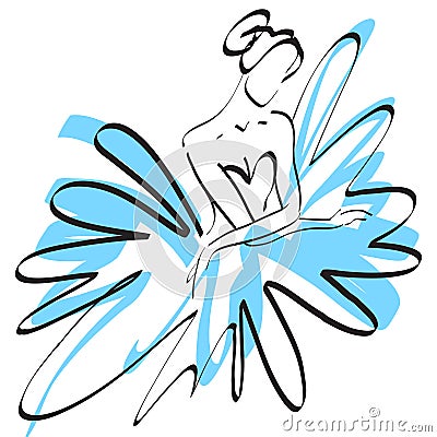 Ballerina sitting. vector Vector Illustration