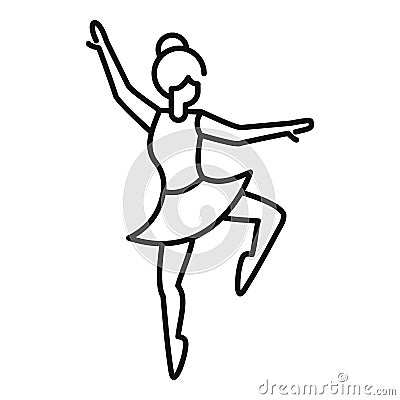 Ballerina stage icon outline vector. Ballet dancer Vector Illustration