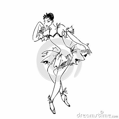 Ballerina. White swan. Ballet. Dance. Vector illustration. Vector Illustration