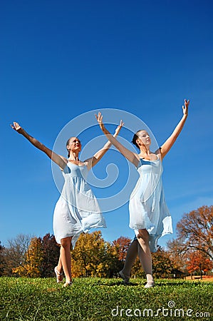 Ballerinas Dancing Stock Photo