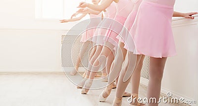 Ballet background, young ballerinas training Stock Photo