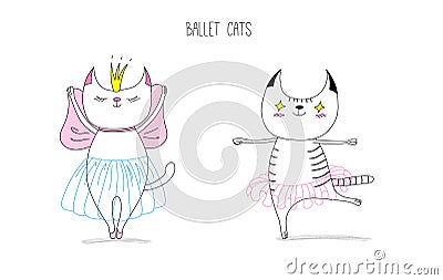 Ballet cats Vector Illustration