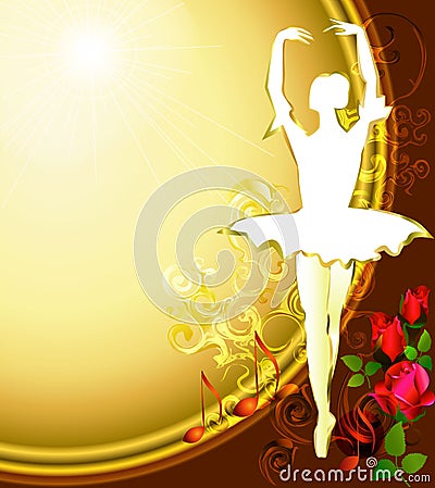 Ballet dancer background Vector Illustration