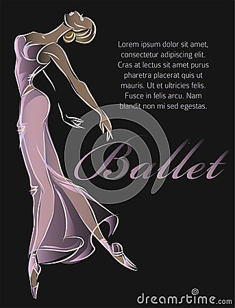 Ballet dancer fashion banner template black design Stock Photo