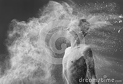 Ballet dancer portrait of flour monochrome Stock Photo