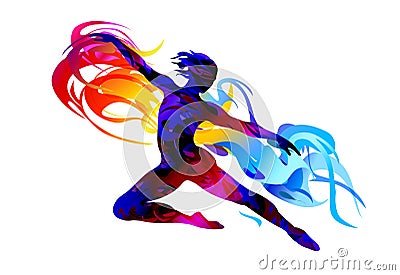 Ballet dancer. Rhythmic gymnastics. Vector Illustration