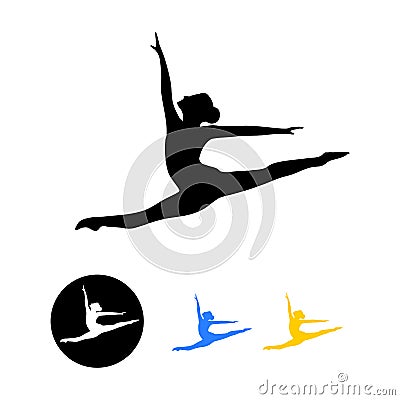 Ballet dancer silhouette Vector Illustration