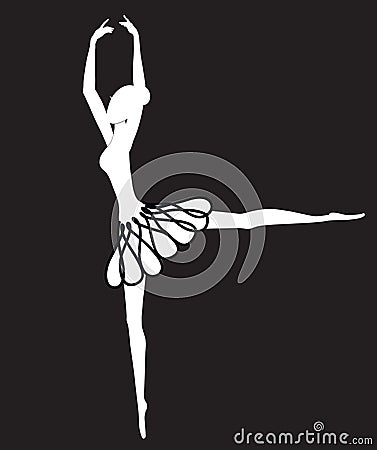 Ballet dancer sillouhette Vector Illustration