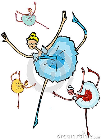 Ballet dancer woman, cartoon Stock Photo