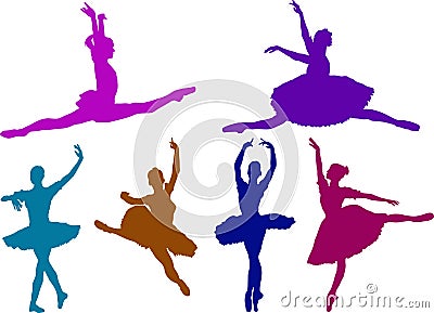 Ballet girls Vector Illustration