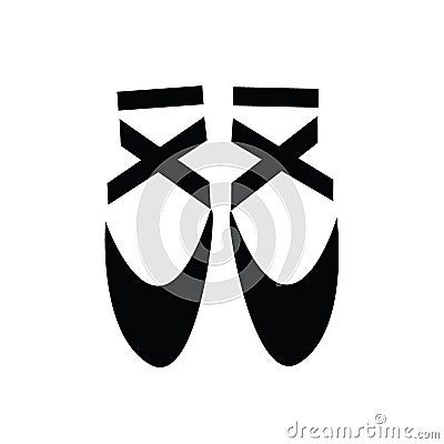 Ballet icon. dance studio logo. Ballet shoes sign. vector Vector Illustration