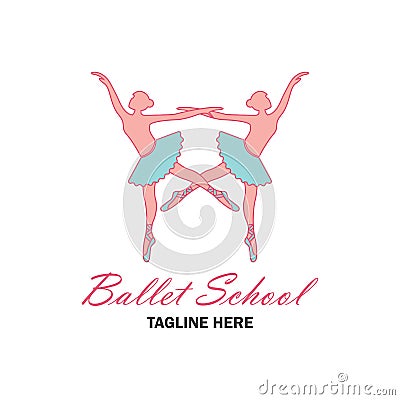 Ballet logo for ballet school. vector illustration Vector Illustration