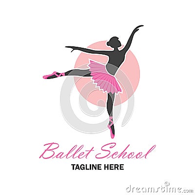 Ballet logo for ballet school. vector illustration Vector Illustration