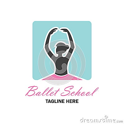 Ballet logo for ballet school. vector illustration Vector Illustration