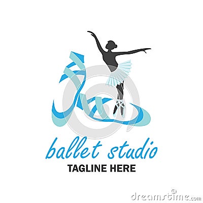 Ballet logo for ballet school. vector illustration Vector Illustration