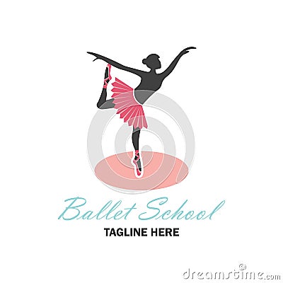 Ballet logo for ballet school. vector illustration Vector Illustration