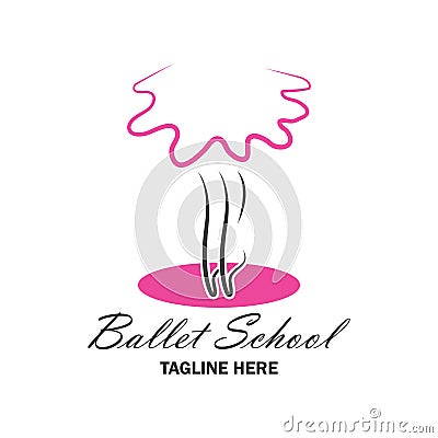 Ballet logo for ballet school. vector illustration Vector Illustration