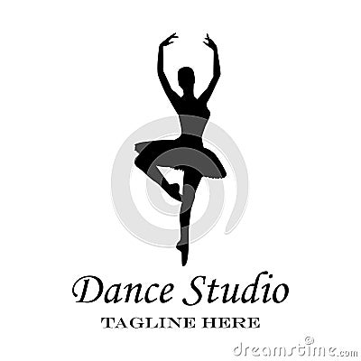 Ballet logo for ballet school, dance studio. vector illustration. Vector Illustration