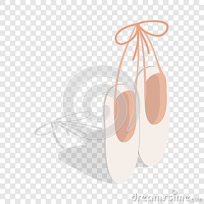 Ballet pointe shoes isometric icon Vector Illustration
