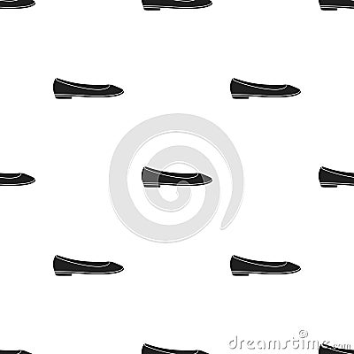 Ballet shoes icon in black style isolated on white background. Shoes pattern stock vector illustration. Vector Illustration