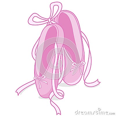 Pink ballet pointe shoes. Vector illustration Vector Illustration