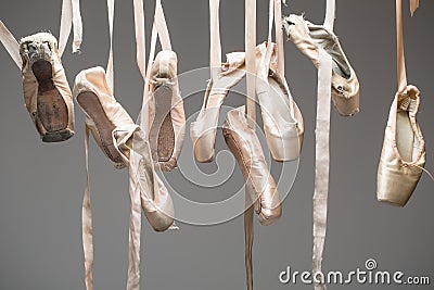Ballet shoes pointe isolated Stock Photo